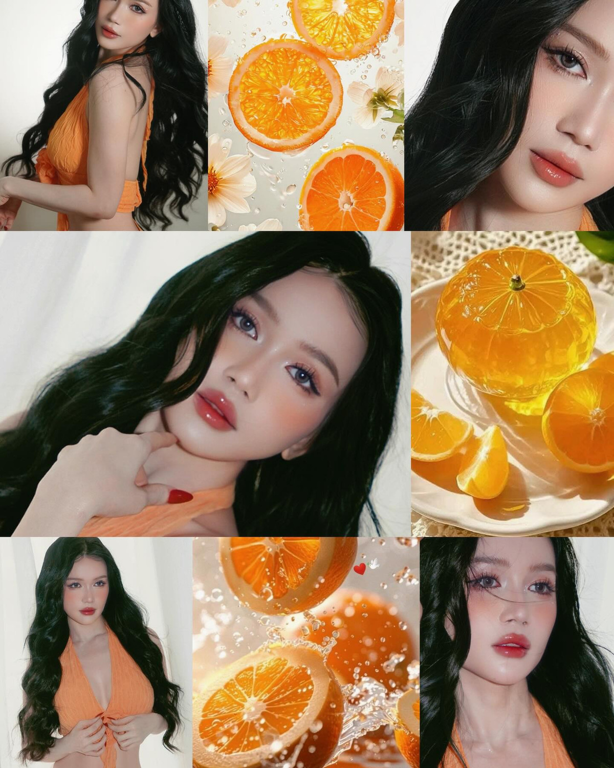 Lấy cảm hứng từ những trái cam mọng nước, Sĩ Thanh khiến người xem không thể rời mắt trong từng biểu cảm.