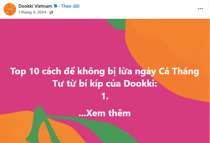 Cú lừa trong cú lừa của Dookki Việt Nam vào cá tháng tư năm ngoái.