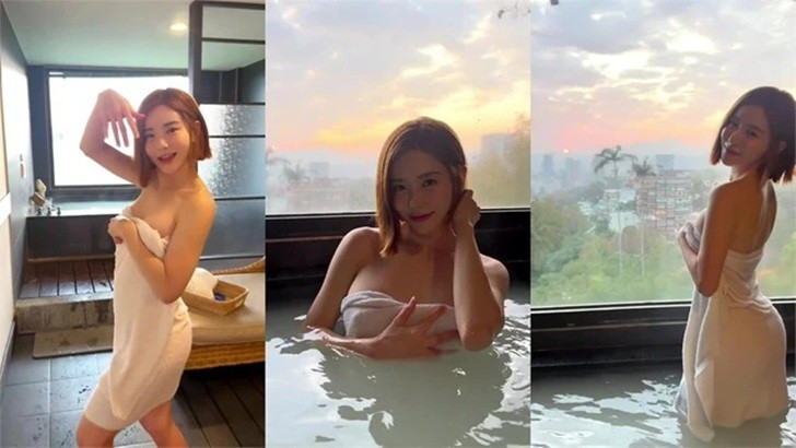 Xuyên suốt video, cô nàng đều phải dùng 1 tay để giữ lấy chiếc khăn. Nhiều fan của cô nàng đã hài hước bình luận mong được giữ hộ chiếc khăn khỏi rơi.