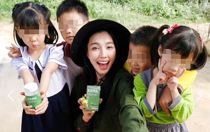 Cũng trên trang cá nhân, Thùy Tiên liên tục đăng tải các bài viết liên tục đăng tải các bài viết liên quan đến sản phẩm kẹo rau củ Kera. Trên ấn phẩm quảng cáo của thương hiệu này cũng có hình Thùy Tiên cùng các em nhỏ. Tuy nhiên sau khi drama nổ ra, những hình ảnh liên quan đã được Thùy Tiên ẩn khỏi trang cá nhân.