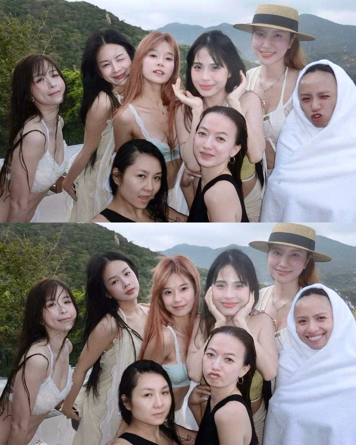 Hội chị đẹp cùng nhau tạo dáng bên hồ bơi. Các thiết kế váy maxi, áo croptop, bikini tinh tế giúp họ khoe trọn vóc dáng cùng làn da trắng sáng. Đặc biệt, loạt khoảnh khắc “thả dáng” tự nhiên của hội chị đẹp đã nhanh chóng thu hút sự chú ý của cư dân mạng.