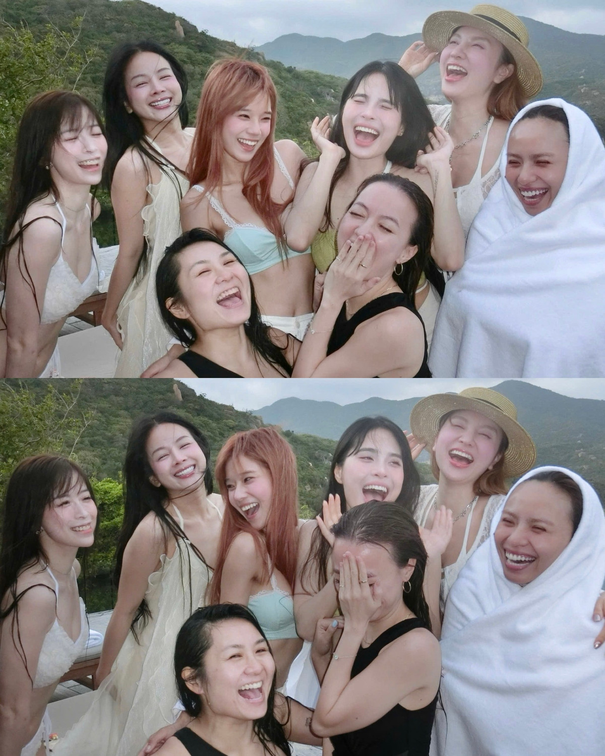 Không chỉ sở hữu nhan sắc cuốn hút, thần thái tươi tắn của các mỹ nhân trong từng khung hình cũng là điểm nhấn khiến fan thích thú.