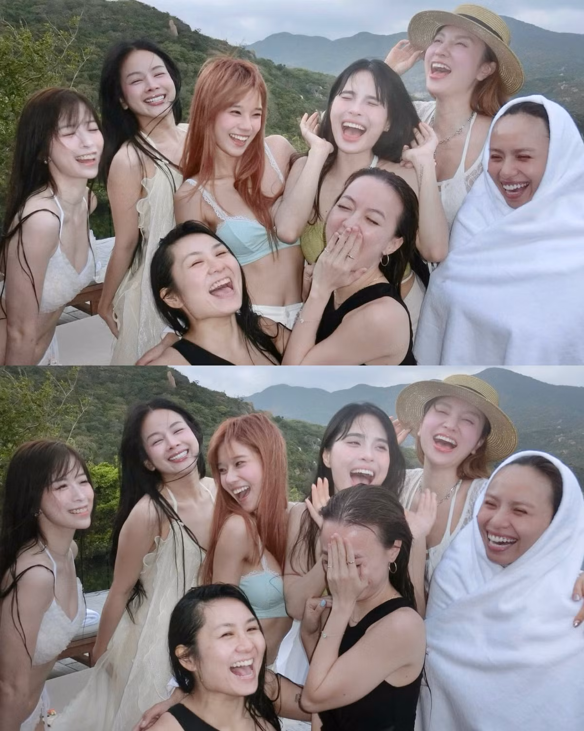 Không chỉ sở hữu nhan sắc cuốn hút, thần thái tươi tắn của các mỹ nhân trong từng khung hình cũng là điểm nhấn khiến fan thích thú.