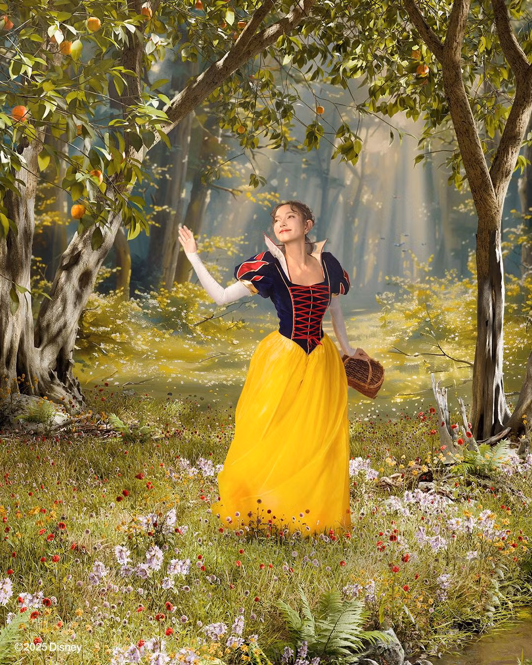 Cô nàng hóa thân thành nàng Bạch Tuyết "tóc như gỗ mun, da trắng như tuyết, môi đỏ như son".