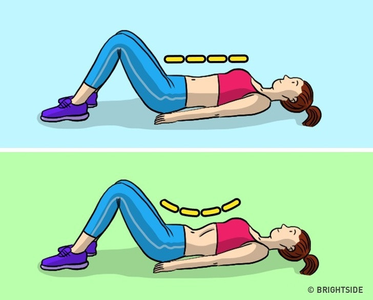 Thay thế bằng bài tập chân không: Hít thở sâu và thư giãn trong vài giây, nếu bạn làm đúng sẽ thấy hiệu quả.