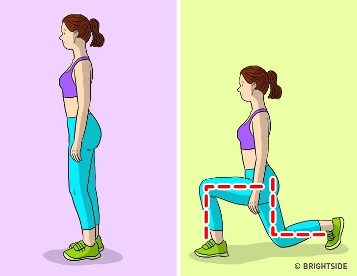 Thay thế bằng đi về phía trước: Thực hiện kĩ thuật này khá đơn giản chỉ cần đi một đoạn ngắn và bước thật sâu về phía trước.