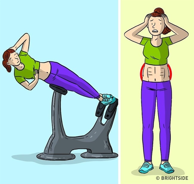 2. Bài tập mở rộng: Cúi người trên một chiếc ghế dốc, điều này sẽ làm cho vòng eo của bạn thêm lớn hơn.