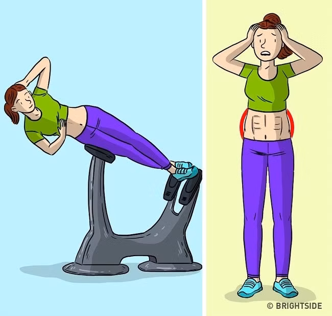 2. Bài tập mở rộng: Cúi người trên một chiếc ghế dốc, điều này sẽ làm cho vòng eo của bạn thêm lớn hơn.