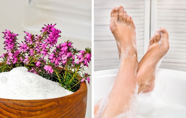 11. Tắm nước nóng với muối Epsom: Muối epsom cung cấp magie cho cơ thể. Hấp thụ chất này qua da tốt hơn nhiềulần so với khhi hấp thụ qua thực phẩm. Tắm muối épom với nước nóng có thể ngăn ngừa chứng đau cơ.