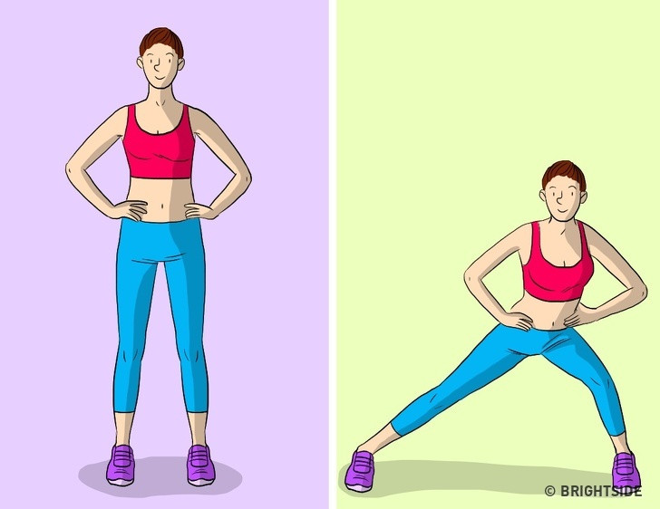 Thay thế bằng động tác sang 2 bên: Động tác này sẽ tạo ra cho bạn một thân hình tuyệt vời.