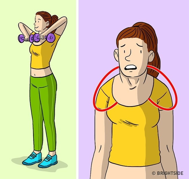 5. Kéo và nâng tạ vào cằm: Bài tập này sẽ làm mở rộng cơ ngực của bạn.