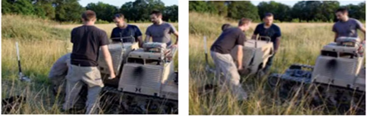 Các khối này có thể được tháo rời và lắp ráp lại trong vòng vài phút. Mỗi mô-đun có thể được mang vác bởi 4 binh sỹ khi di chuyển, một robot có thể được vận chuyển chỉ bởi một tiểu đội bộ binh.