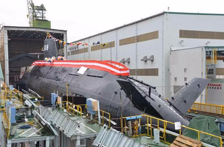 Tàu ngầm phi hạt nhân tối tân Soryu thứ 8 của Nhật Bản chuẩn bị được hạ thủy.