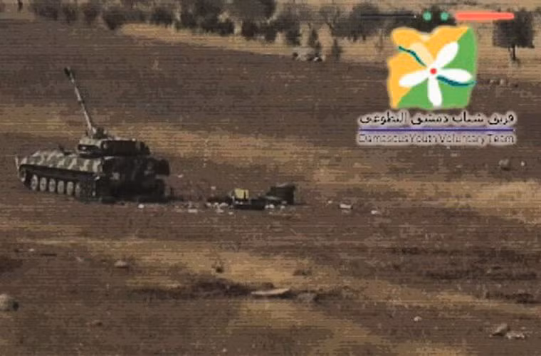 Lựu pháo tự hành 2S1 122mm triển khai ở Nam Aleppo.