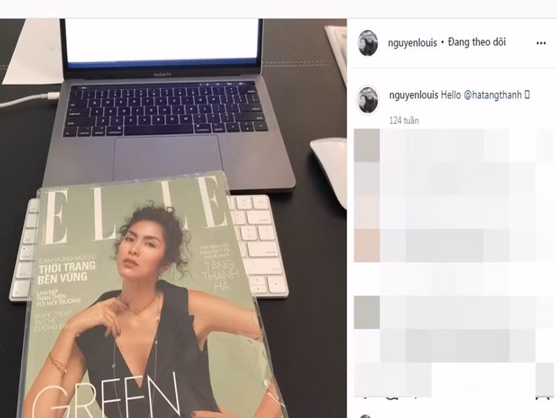 Nam doanh nhân tỏ ra tự hào về Tăng Thanh Hà khi khoe ảnh vợ làm đại diện thương hiệu.