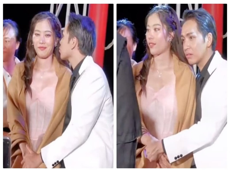 Bên nhau trên sân khấu, cả hai dành cho nhau những cử chỉ tình cảm như đôi tình thân. Ảnh: Công lý xã hội