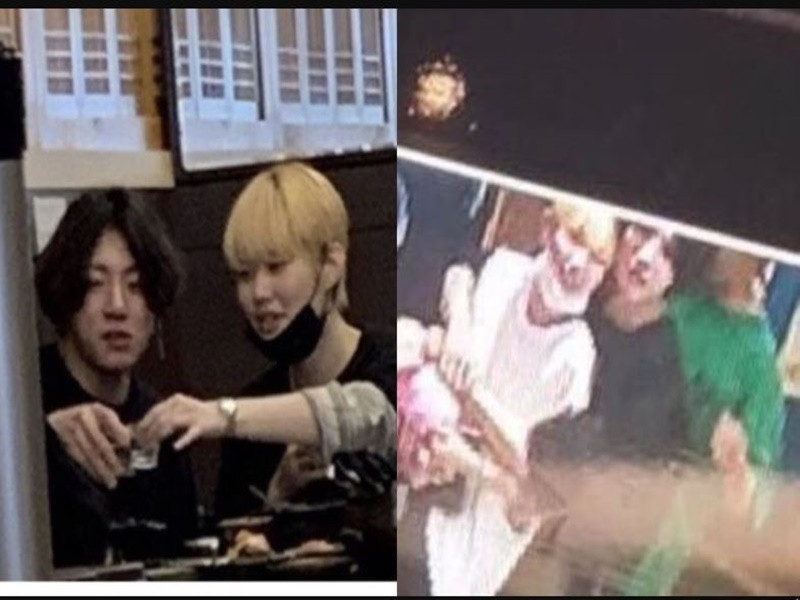 Năm 2019, Jung Kook lộ ảnh ôm một thợ xăm nghệ thuật. Công ty quản lý giải thích, trong kỳ nghỉ cá nhân, Jung Kook đã tình cờ gặp những người bạn thân thiết. Họ cùng ăn uống và hát karaoke, tất cả sự việc chỉ có thế. Ảnh: VTC