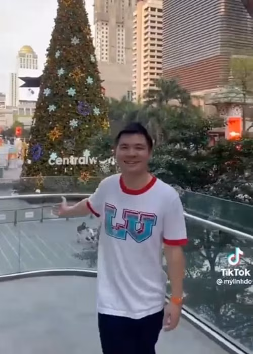 Ông xã của Đỗ Mỹ Linh vui vẻ hóa TikToker. Ảnh: Bảo vệ công lý