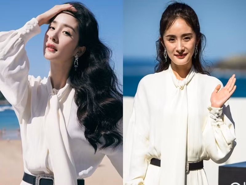 Dương Mịch cũng rơi vào trường hợp tương tự. Làn da mặt của cô thực tế không căng mịn. Ảnh: Zing