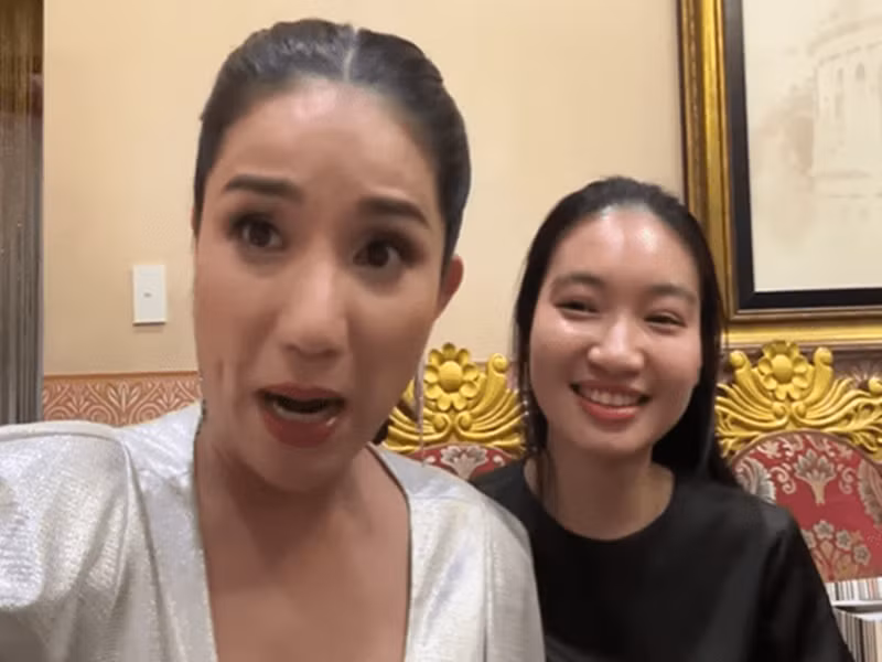 Cát Tường chia sẻ, trong những lần cô và Tiết Cương đi chung, Ngọc Thưởng luôn đi theo. Tuy nhiên, Ngọc Thưởng không muốn lộ diện. Ảnh: Bảo vệ công lý