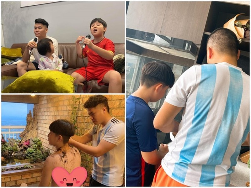 Tình cảm Trung Kiên dành cho con trai Lê Phương không khác gì cha với con ruột. Đáp lại tình cảm của Trung Kiên, bé Pháo gọi anh là "ba". Ngoài ra, con trai riêng của Lê Phương còn từng dùng tiền tiết kiệm mua quà sinh nhật tặng bố dượng.