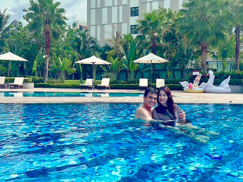 Mới đây, vợ chồng Cao Minh Đạt - Thanh Trúc tận hưởng kỳ nghỉ ở Phú Quốc. Ảnh: FBNV