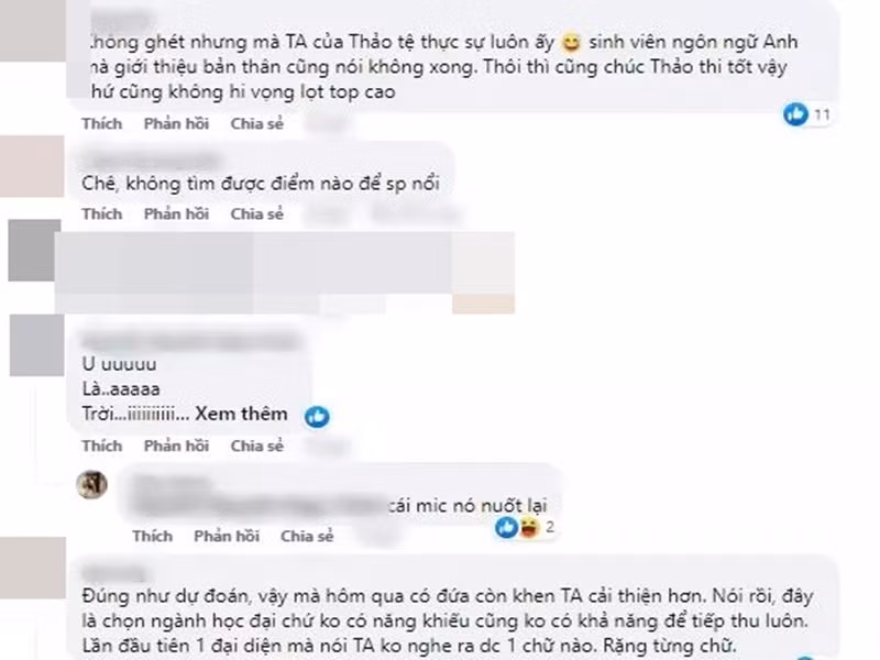 Nhiều cư dân mạng chê Thạch Thu Thảo nói tiếng Anh kém dù cô đang là sinh viên ngành ngôn ngữ Anh. Ảnh: Vietnamnet