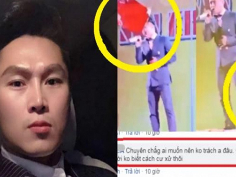 Tháng 7/2019, khi đang hát trong show diễn hội chợ tại Quảng Nam, Du Thiên bị một người đàn ông chửi bới, ném ghế vào người vì cho rằng phía nam ca sĩ đã đánh con của anh ta khi đứa trẻ muốn lên sân khấu chơi. Ảnh: Dân Việt