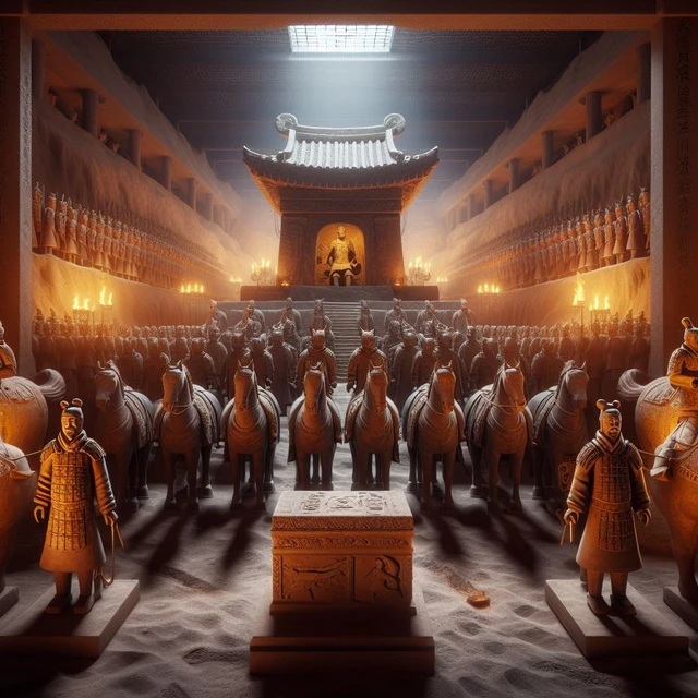 Quần thể lăng mộ Tần Thủy Hoàng vẫn giữ nguyên sự tráng lệ với hơn 2.000 binh sĩ, xe ngựa và vũ khí chiến đấu như cung và nỏ.