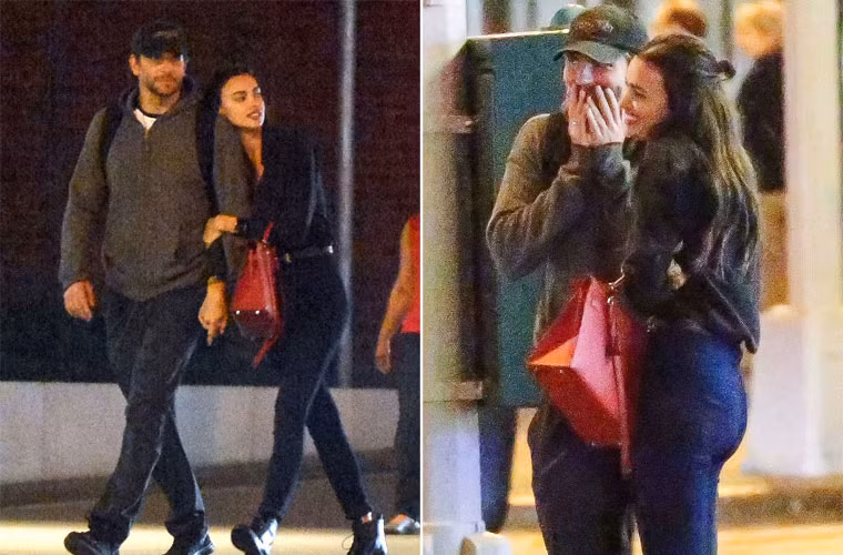 Bradley lấy tay nâng mặt Irina rồi âu yếm hôn cô. Đây không phải là lần đầu tiên cặp đôi này bị bắt gặp tình tứ với nhau nơi công cộng.