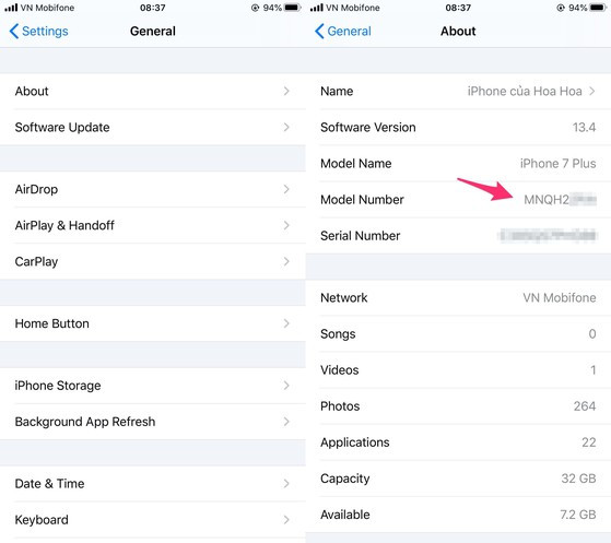 Cách kiểm tra thông tin iPhone. Ảnh: TIỂU MINH