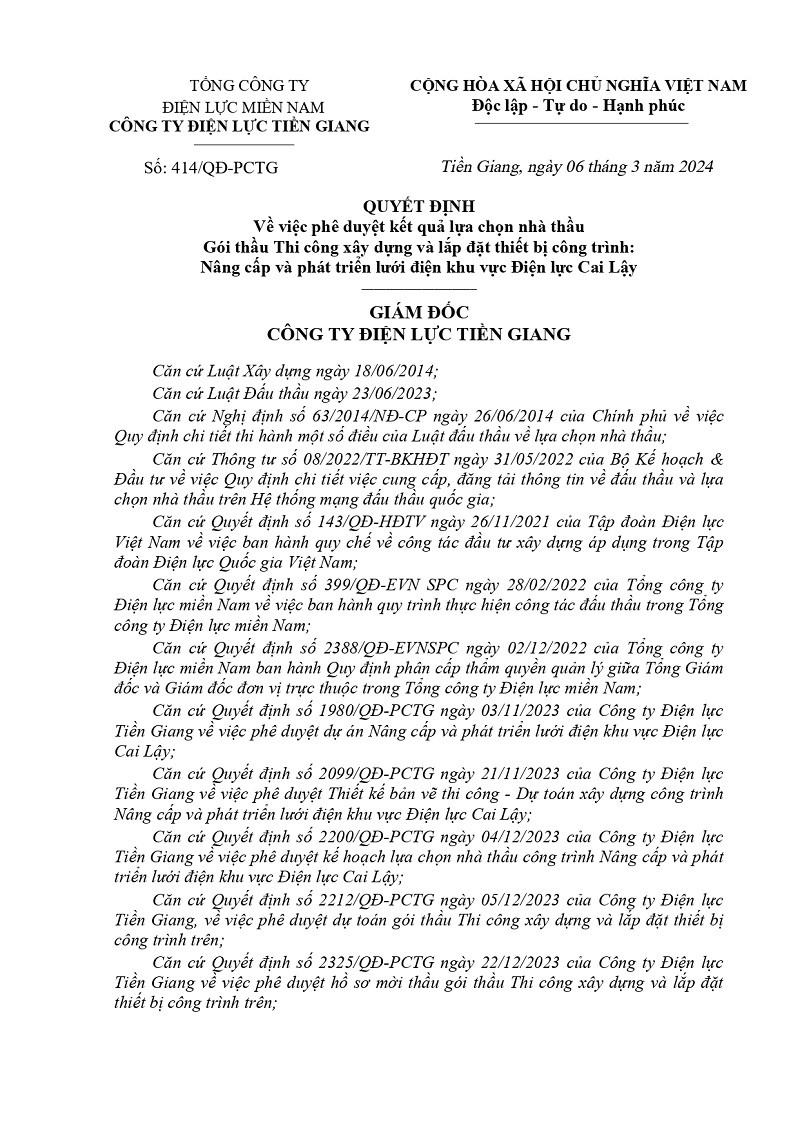 Công ty Bách Khoa: 1 tháng trúng 6 gói thầu tại Điện lực Tiền Giang - Hình 2 Cong ty Bach Khoa: 1 thang trung 6 goi thau tai Dien luc Tien Giang-Hinh-2