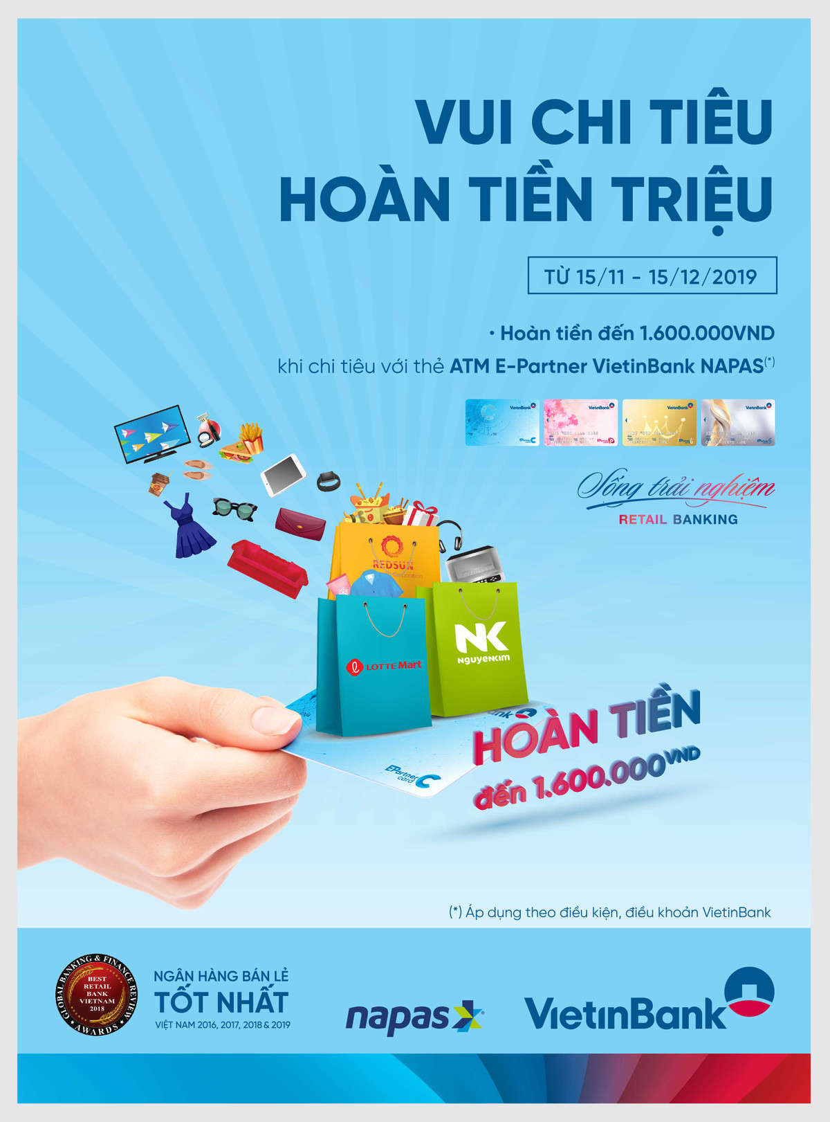 Hoan den 1,6 trieu dong cho chu the VietinBank E-Partner Napas