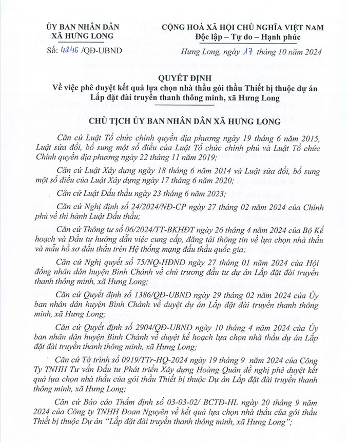 TP HCM: Gói thầu gần 1,4 tỷ xã Bình Lợi về tay Công ty Long An? - Hình 2 TP HCM: Goi thau gan 1,4 ty xa Binh Loi ve tay Cong ty Long An?-Hinh-2