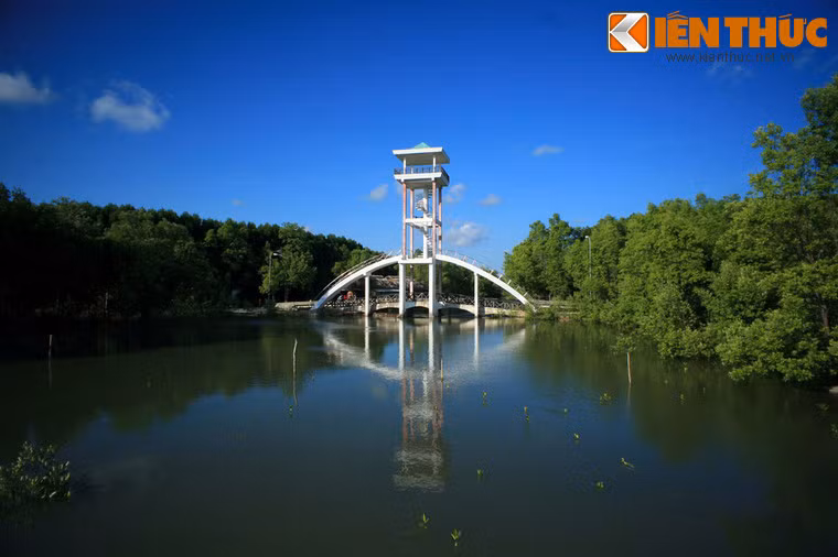Vọng hải đài cao 20m trong khu Công viên là nơi có thể quan sát toàn cảnh mũi Cà Mau.