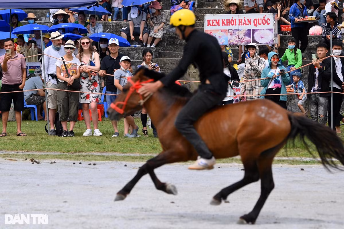 Du khách quốc tế có mặt trên sân thích thú theo dõi cuộc thi. Đây là dấu hiệu tích cực cho thấy sự hồi phục về phát triển du lịch của địa phương khi dịch bệnh Covid-19 đã được đẩy lùi.