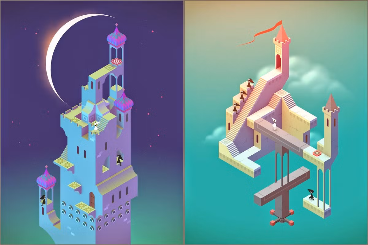 9. Monument Valley 2. Vẫn lối chơi tập trung vào giải đố dựa trên các ảo ảnh 3 chiều trên nền 2 chiều, Monument Valley 2 sẽ dẫn người chơi đến một thế giới sâu sắc hơn với nhiều câu đố hóc búa. Tuy nhiên nếu như đã từng chơi qua phiên bản đầu, người chơi không quá khó khăn để vượt qua các chướng ngại này. Đây cũng là điểm trừ của game khi tính sáng tạo bị thiếu.