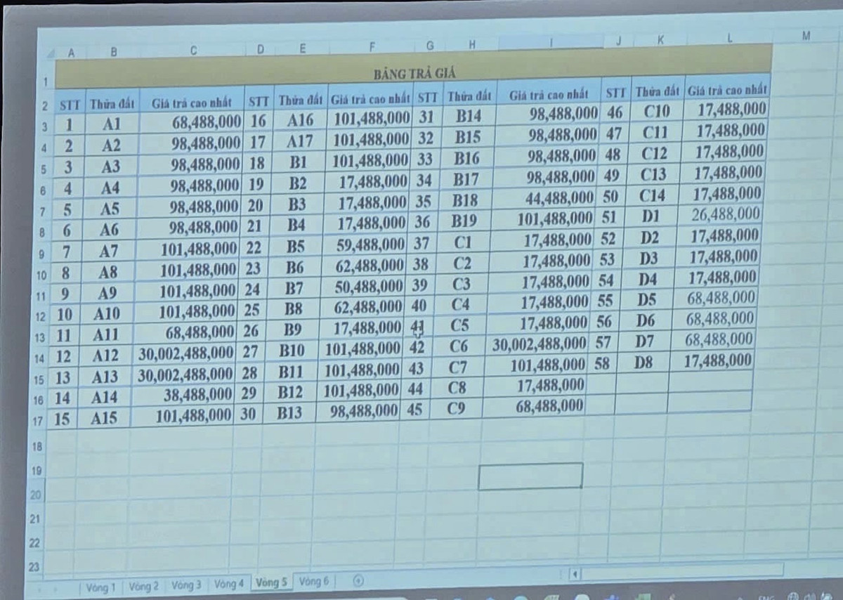 Ha Noi: Xuat hien lo dat duoc dau gia toi 30 ty dong/m2