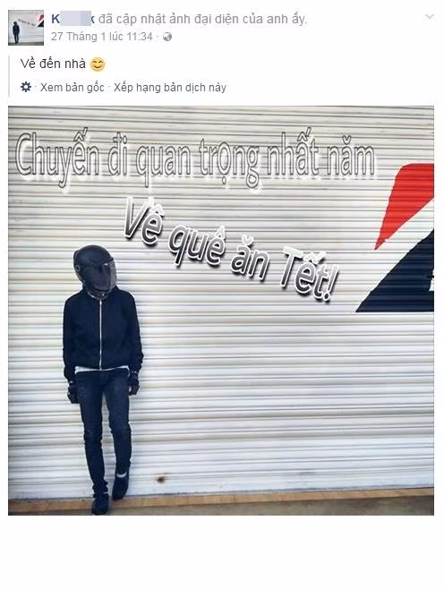 Lướt xuống phía dưới các bài đăng trước đó của phượt thủ Hoàng Việt, nhiều dân mạng giật mình trước ảnh đầy ám ảnh mà anh đăng trước khi về quê ăn Tết. Đó là ảnh có dòng chữ “Chuyến đi quan trọng nhất năm: Về quê ăn Tết” được in trên nền hình đen trắng với chân dung của phượt thủ. Ảnh này được đăng cùng status “Coming home”. Có thể chỉ là sự trùng hợp ngẫu nhiên nhưng status và ảnh cuối cùng sẽ khiến nhiều người suy ngẫm. Có người nói rằng “Chuyến đi quan trọng nhất này đã được Việt lường trước mà không chỉ là về quê ăn Tết, thậm chí còn về vĩnh viễn với đất mẹ thiêng liêng”.