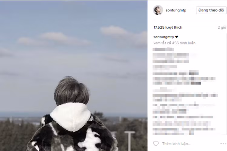 Sky (bầu trời) là tên fanclub của Sơn Tùng MTP. Vì vậy, trên trang cá nhân, giọng ca gốc Thái Bình thường xuyên chia sẻ hình ảnh bầu trời như một cách để nhắc rằng mình đang nhớ đến fans. (Ảnh: chụp màn hình) 