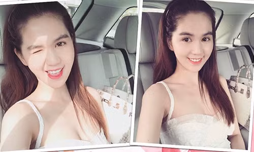 Ngoc Trinh khoe anh xinh tuoi hau chia tay Hoang Kieu
