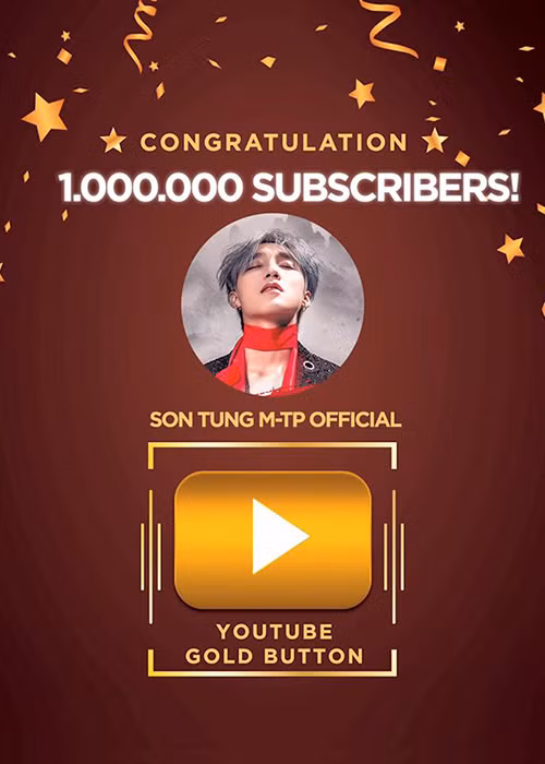 Sơn Tùng MTP còn là ca sĩ đầu tiên của Việt Nam sở hữu nút vàng của Youtube khi lượng người theo dõi cán mốc 1 triệu. Sự thành công này cũng một phần nhờ các Sky kêu gọi mọi người đăng ký theo dõi. (Ảnh: FBNV)