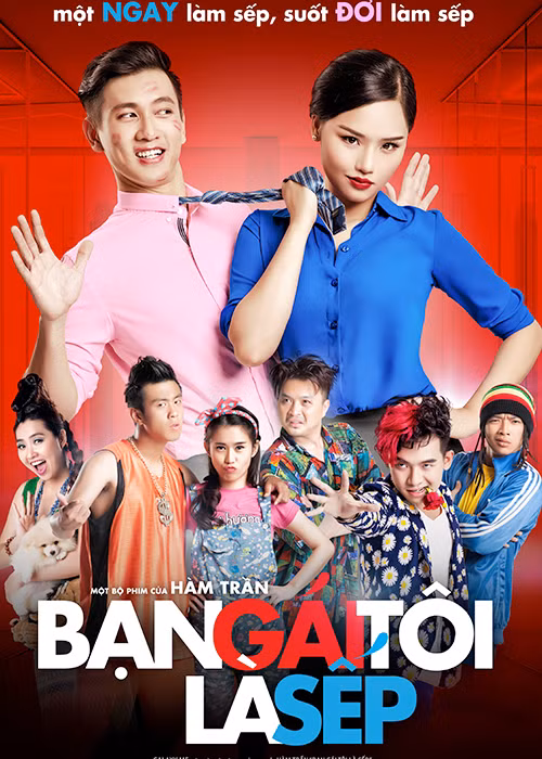 “Bạn gái tôi là sếp” là bộ phim Valentine 2017 được thực hiện bởi đạo diễn Hàn Trầm. Dự án điện ảnh quy tụ một dàn sao trẻ trung: Miu Lê, Đỗ An, Lê Khánh, Tuấn Khải, Huyme, Ngọc Thảo, Hoàng Phi... (Ảnh: ĐPCC) 