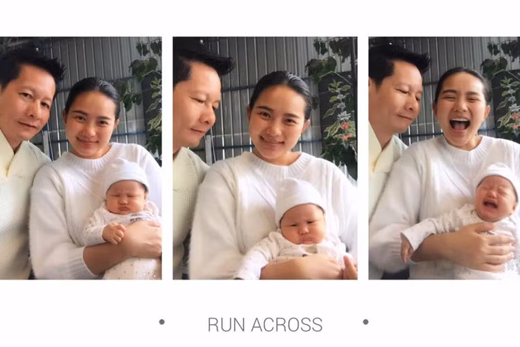 Cô công chúa nhỏ nhà Phan Như Thảo - Đức An có rất nhiều biểu cảm đáng yêu. Trong ảnh, bé Bồ Câu tỏ ra “bất hợp tác” với bố mẹ khi chụp ảnh. (Ảnh: FBNV)