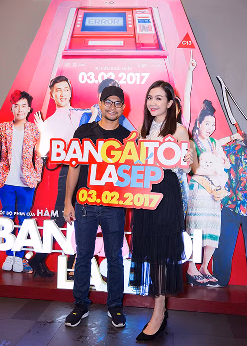 Diễn viên Huỳnh Đông cũng đến ủng hộ bà xã Ái Châu ra mắt bộ phim hài tình cảm “Bạn gái tôi là sếp”.