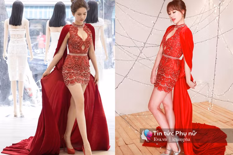 Dù không gợi cảm bằng “nữ hoàng nội y” nhưng bà xã Trấn Thành ghi điểm bởi sự ngọt ngào, quyến rũ. (Ảnh: Khám Phá)