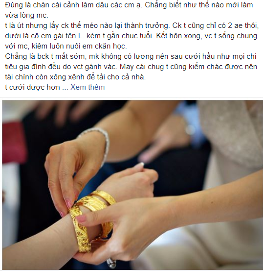 Em chong cuoi cho 3 chi vang vo con bi me chong noi mia 