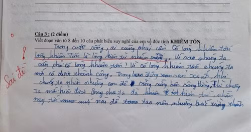 Bai van ve tinh khiem ton, co giao doc cau thu 2 da hoang