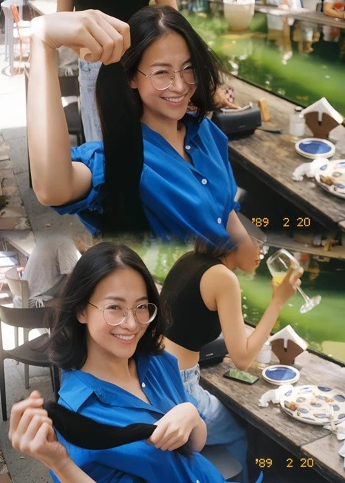 Hoa hậu Phương Khánh dành tặng tóc cho các bệnh nhân ung thư vào tháng 4/2022 và tháng 12/2023. Ảnh: FBNV.