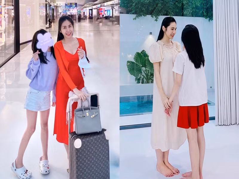 Bé Bánh Gạo hiện tại cao lớn gần bằng mẹ.